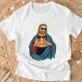 Jesus Holding A Pizza 長袖tシャツ Tシャツ 高齢者への贈り物