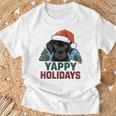 Lab クリスマス ラブラドールレトリバー Yappy Holidays Dog Tシャツ 高齢者への贈り物
