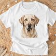 Labrador Cara Mascota Dibujo Ilustración Animal Labrador Camiseta unisex Regalos para ancianos