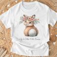 Life Is Better With Bunnies 水彩 ウサギ 花柄 ウサギ Tシャツ 高齢者への贈り物