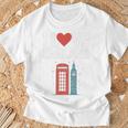 I Love Englandの象徴的なランドマークデザイン。 長袖tシャツ Tシャツ 高齢者への贈り物