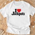 I Love Heart Jackpotslotslot Machines カジノラスベガス Tシャツ 高齢者への贈り物