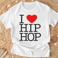 I Love Hip Hop ハート ラップ&ヒップホップファン Tシャツ 高齢者への贈り物