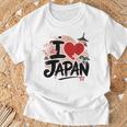 I Love Japan 桜 桜 日本の富士山 寺院 Tシャツ 高齢者への贈り物