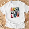 Love Your Life インスピレーション引用シャツ モチベーションアップ Tシャツ 高齢者への贈り物