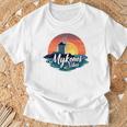 Mykonosibes ヴィンテージ 夕日 ギリシャの島 ギリシャ お土産 長袖tシャツ Tシャツ 高齢者への贈り物