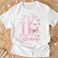 Niños Camisa De Cumpleaños Número 11 Para Niñas De 11 Años De Edad Diseño De Mariposa Camiseta unisex Regalos para ancianos