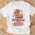 Niños Niños De Capibara De 8 Años Para Niñas Fiesta De 8 Cumpleañ Camiseta unisex Regalos para ancianos