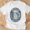 No Beer No Life ヴィンテージ飲料 ビール愛好家向け 左胸 Tシャツ 高齢者への贈り物