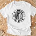 No Beer No Life ヴィンテージ飲酒 ビール愛好家向け 左胸 Tシャツ 高齢者への贈り物
