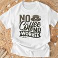 No Coffee No Workee 面白いコーヒー愛好家 Tシャツ 高齢者への贈り物