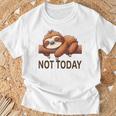 Not Todayloth 今日はナマケモノ Tシャツ 高齢者への贈り物