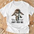 Ohne Esel Läuft Hier Nix ロバ 牧場 農業 ロバ Tシャツ 高齢者への贈り物