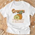 Orange You Glad It's The Weekend Fun Citrus Fruit Back Tシャツ 高齢者への贈り物