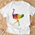 Ostrich African ダチョウ Animal Watercolor Graphic Tシャツ 高齢者への贈り物