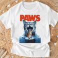 Paws Cat Lover ホラー映画 パロディ Tシャツ 高齢者への贈り物