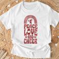 Peace Love And Cheer ボヘミアンレインボーチアリーダー Tシャツ 高齢者への贈り物