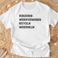 Reduzieren Wiederverwenden Recyceln Wiederholen Tシャツ 高齢者への贈り物