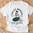 Salty Beach Port Aransas テキサス マーメイドシャツ ダイブバー オイスター Tシャツ 高齢者への贈り物