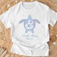 Save The Hawaii ウミガメ ハワイアンブルー トライバル タートル ホヌ Tシャツ 高齢者への贈り物