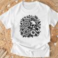 Skull Flower Rad Rock N Roll Graphic Retro Tシャツ 高齢者への贈り物
