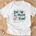 Snow Much Fun 冬 雪だるま おもしろい クリスマス キッズ レディース メンズ Tシャツ 高齢者への贈り物