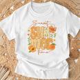 Sweetummer Time 鮮やかなフローラルピーチ 長袖tシャツ Tシャツ 高齢者への贈り物