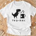 Tea Rex Pixel 8ビットゲーム恐竜 Tシャツ 高齢者への贈り物