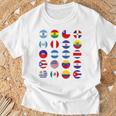 Todas Banderas Latinoamericanas Países Banderas Latinoamerica Camiseta unisex Regalos para ancianos