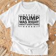 Trump Was Right About Everything Trump President 2024 Tシャツ 高齢者への贈り物