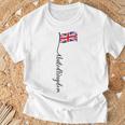 Uk United Kingdomignature ユニオンジャックフラッグポール背面に Tシャツ 高齢者への贈り物