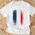Vintage France Distressed Flag Illustration Graphic s Tシャツ 高齢者への贈り物