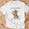 You 'Ve Just Buttered Your Last Biscuit Meow Cowboy Cat Meme 長袖tシャツ Tシャツ 高齢者への贈り物