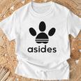 【バックプリント・背中側】Asides アシデス 足です。肉球です。【変なtシャツ屋】スポーツ ブランド パロディ 面白 長袖tシャツ Tシャツ 高齢者への贈り物