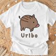 うりぼう Uribo うり坊 瓜坊 うりぼう ウリボウ ローマ字 可愛い かわいい 猪 いのしし イノシシ 亥 豚 動物 Tシャツ 高齢者への贈り物