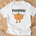 かぼちゃ Pumpkin キャラクター 顔 イラスト かわいい おもしろ シンプル ゆるい 野菜 ゆるキャラ Tシャツ 高齢者への贈り物