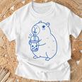 かわいい カピバラ ノベルティ グラフィック ボバティー ミルクセーキ ミルクティー Tシャツ 高齢者への贈り物
