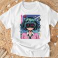 かわいいアニメの女の子 長袖tシャツ Tシャツ 高齢者への贈り物