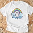 かわいいボロネーゼ犬 レインボークラウド カラフル カワイイ 子犬好き Tシャツ 高齢者への贈り物