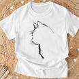 かわいい猫のシルエット Tシャツ 高齢者への贈り物