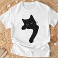 かわいい黒猫tシャツ ユニセックス Tシャツ 高齢者への贈り物