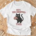 この脳みそのかわいい黒猫のミームを落とした 長袖tシャツ Tシャツ 高齢者への贈り物