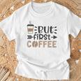 しかし、ファーストコーヒー面白いコーヒー愛好家の名言 Tシャツ 高齢者への贈り物