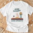 より多くのスパゲッティ、より少ないアップセッティ、イタリア料理 猫愛好家 Tシャツ 高齢者への贈り物