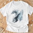 アイスドラゴン グラフィック 神話アート アイスドラゴン Tシャツ 高齢者への贈り物