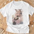 アニメ ワイフ かわいい アニメ 漫画 猫 女の子 甘い レトロ 日本 Tシャツ 高齢者への贈り物