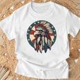アメリカンイーグル チーフ インディアン ヘッドドレス ネイティブイーグル 長袖tシャツ Tシャツ 高齢者への贈り物