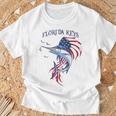 アメリカ国旗 愛国的 カジキ マーリン フロリダの鍵 Tシャツ 高齢者への贈り物