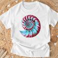 アンモナイトスパイラル貝殻 長袖tシャツ Tシャツ 高齢者への贈り物