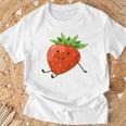 イチゴのハロウィンコスチューム かわいい怠惰なイチゴの果実 Tシャツ 高齢者への贈り物